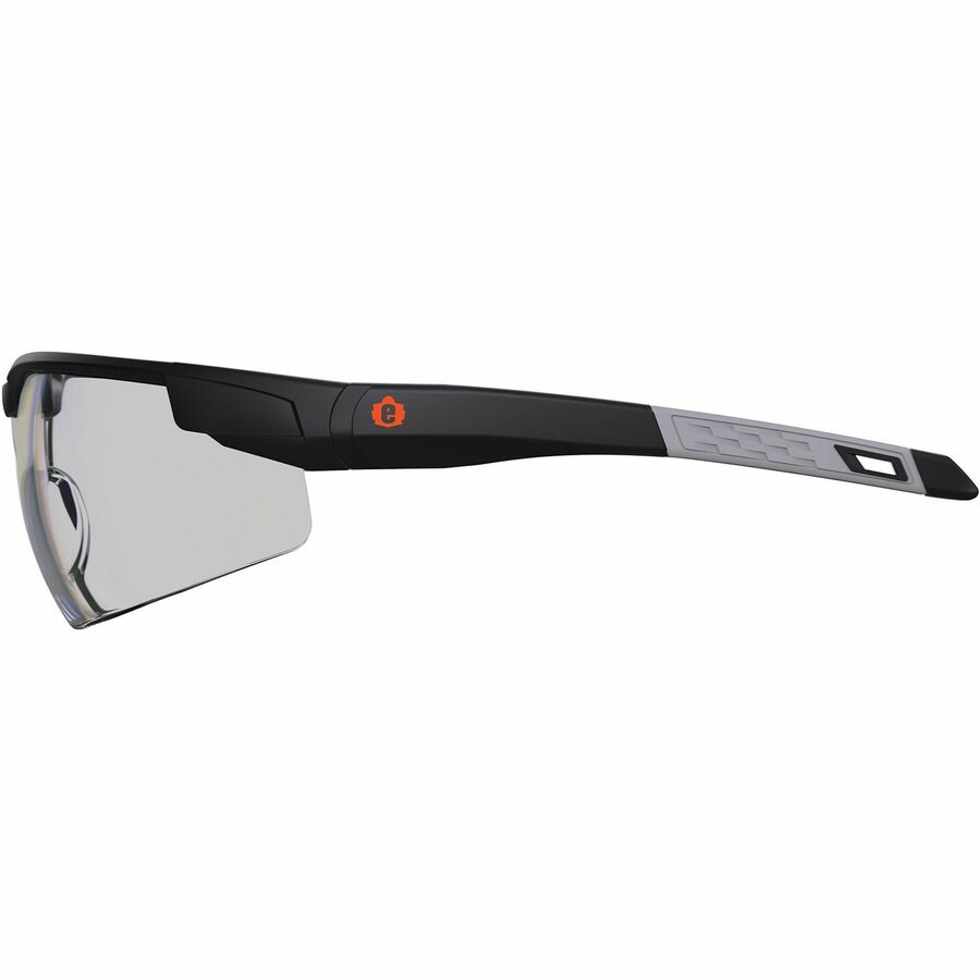 Ergodyne Skullerz Dellenger Safety Glasses, Matte Black Frame, Adjustable Temple, Impact Resistant, Rimless, Lightweight, UV Protection, Wraparound Design, 1 Each