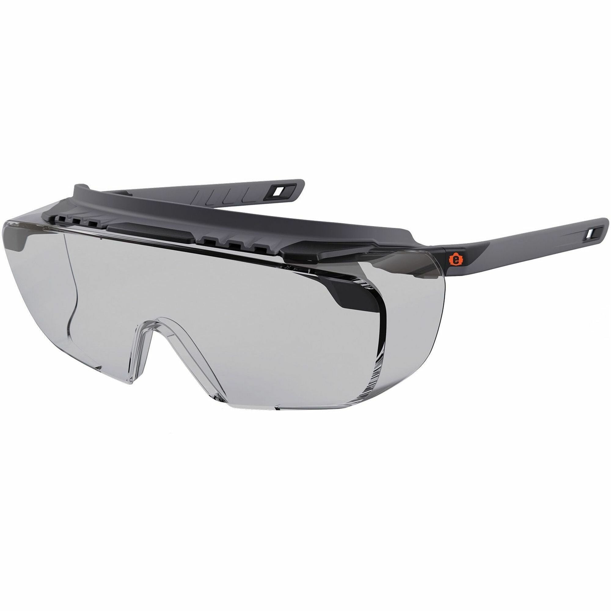 Ergodyne Skullerz OSMIN Anti-Scratch & Enhanced Anti-Fog Safety Glasses, Matte Black Frame, Over-the-Glasses, Adjustable Temple, Vented, 1 Each
