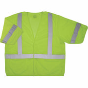 Ergodyne GloWear 8315BA Mesh Hi-Vis Safety Vest, Small/Medium, Lime, Reflective Straps, Hook & Loop Closure, Polyester Mesh, Machine Washable, Lightweight, Breathable, 1 Each