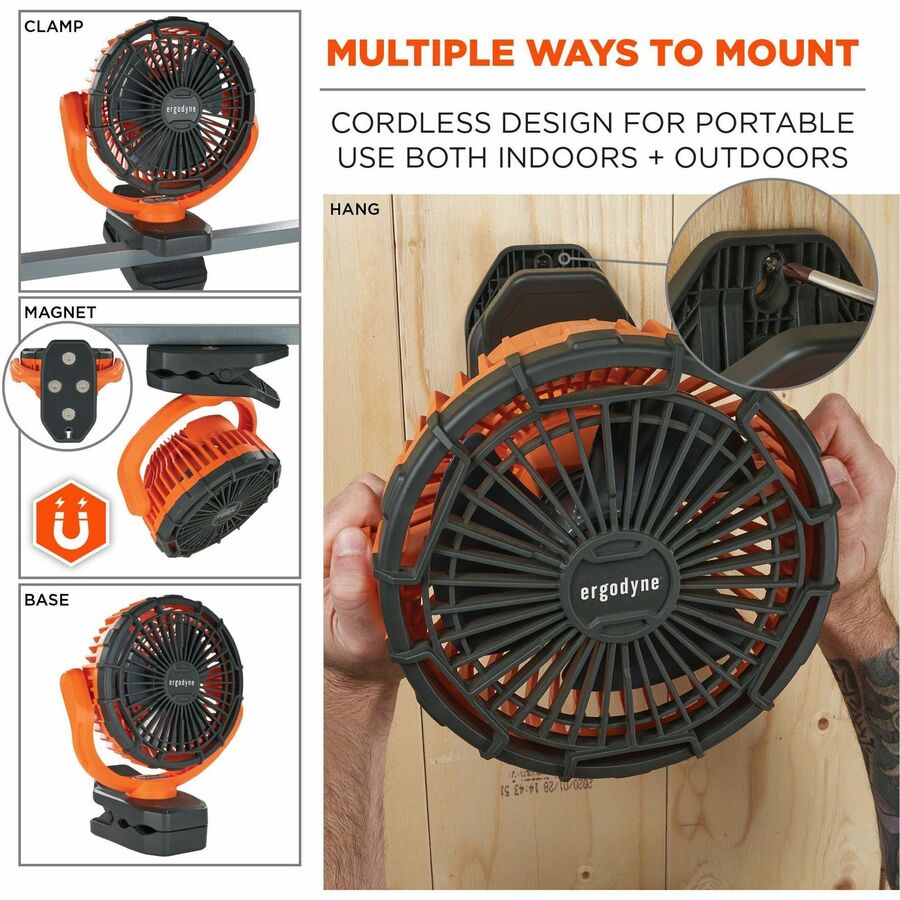 2 Speed - Rechargeable, Rotatable Head, 360&deg; Swivel, Heat Resistant, Quiet Operation, Compact, Lightweight, LED Indicator, Durable, Impact Resistant - 10.4" Width - Orange
