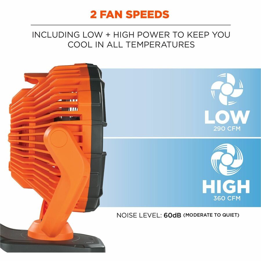 2 Speed - Rechargeable, Rotatable Head, 360&deg; Swivel, Heat Resistant, Quiet Operation, Compact, Lightweight, LED Indicator, Durable, Impact Resistant - 10.4" Width - Orange