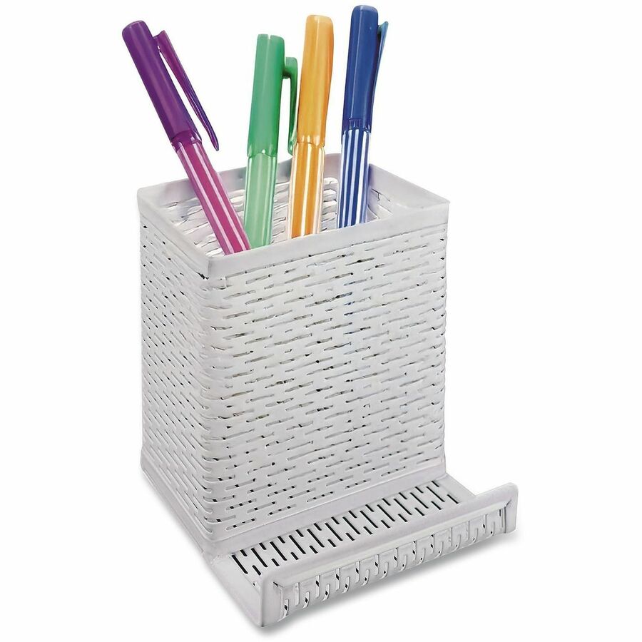 4" Height x 3.5" Width x 3.5" Depth - Metal, Steel - White - Punched Hole, Heavy Duty, Reinforced, Strong, Durable, Rounded Edges - 1 / Each