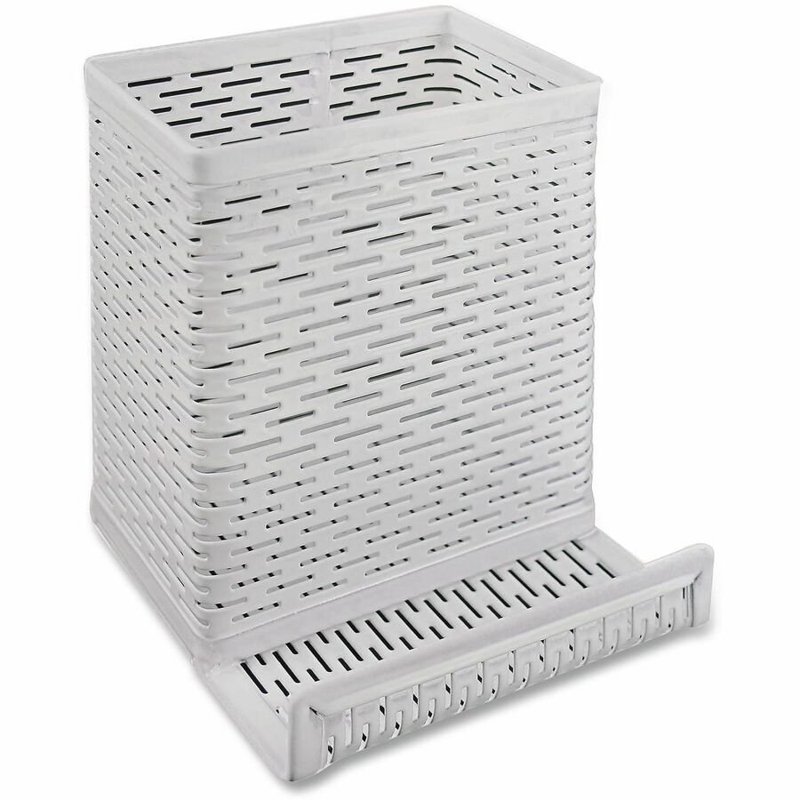 4" Height x 3.5" Width x 3.5" Depth - Metal, Steel - White - Punched Hole, Heavy Duty, Reinforced, Strong, Durable, Rounded Edges - 1 / Each