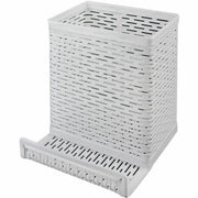 4" Height x 3.5" Width x 3.5" Depth - Metal, Steel - White - Punched Hole, Heavy Duty, Reinforced, Strong, Durable, Rounded Edges - 1 / Each