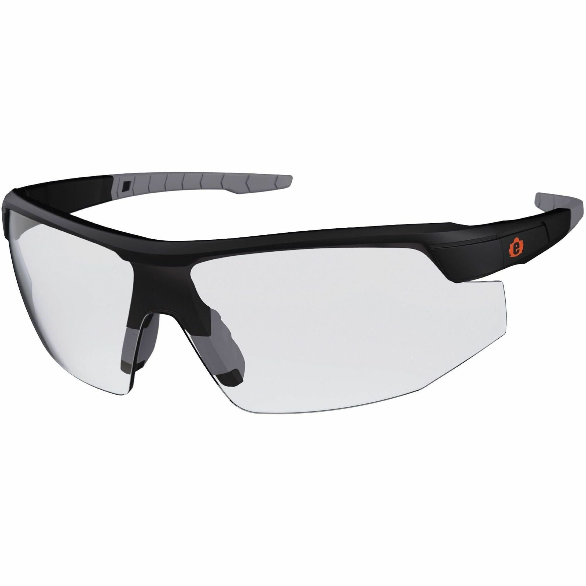 Ergodyne Skullerz SKOLL Anti-Scratch & Enhanced Anti-Fog Safety Glasses, Clear Lens, Matte Black Frame, Lightweight, Non-slip, Impact Resistant, 1 Each