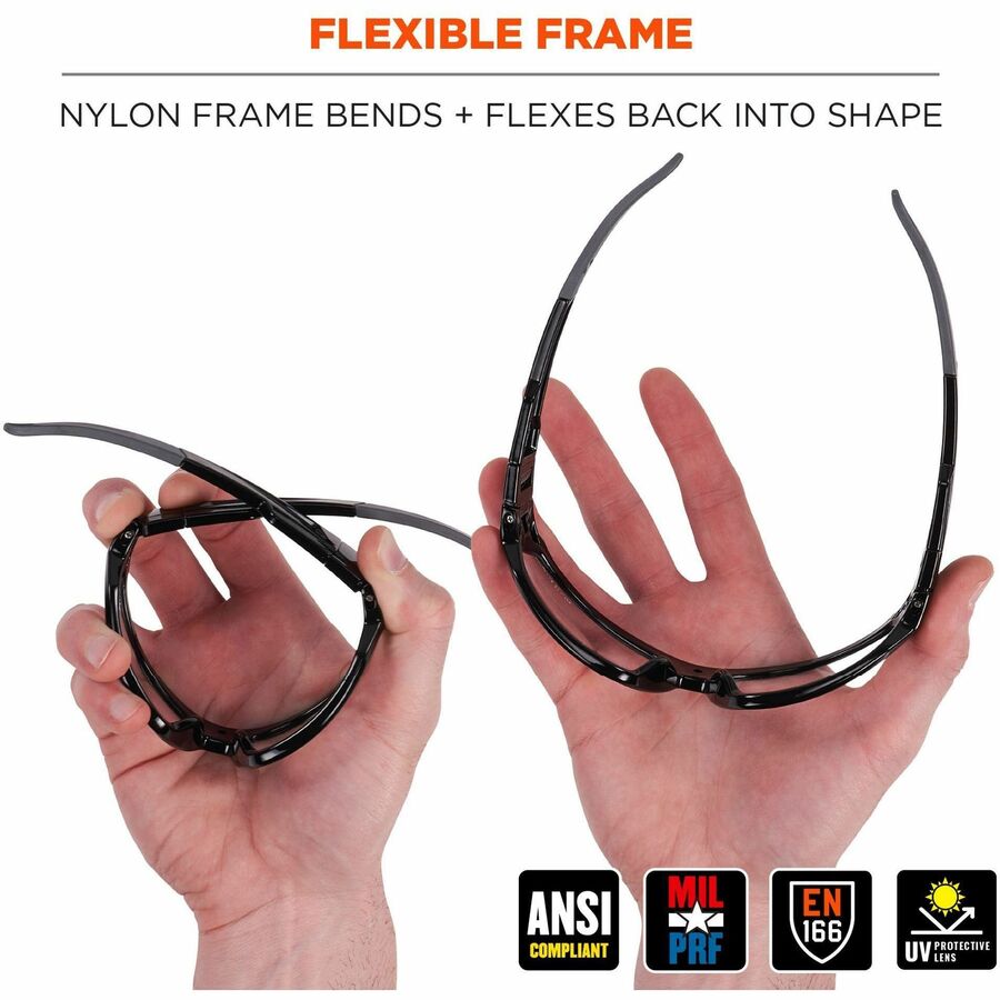 Ergodyne Skullerz LOKI Anti-Fog Safety Spoggles, Matte Black Frame, Translucent Polycarbonate Lens, Elastic Strap, Anti-scratch, Impact Resistant, Flexible, Sweat Resistant, 1 Each