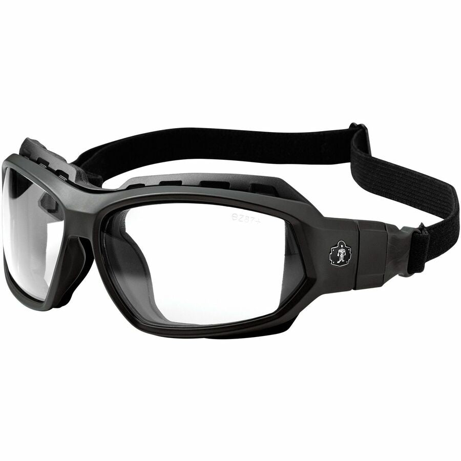 Ergodyne Skullerz LOKI Anti-Fog Safety Spoggles, Clear Lens, Matte Black Frame, Elastic Strap, Anti-scratch, Impact Resistant, Non-slip, Flexible, Sweat Resistant, 1 Each
