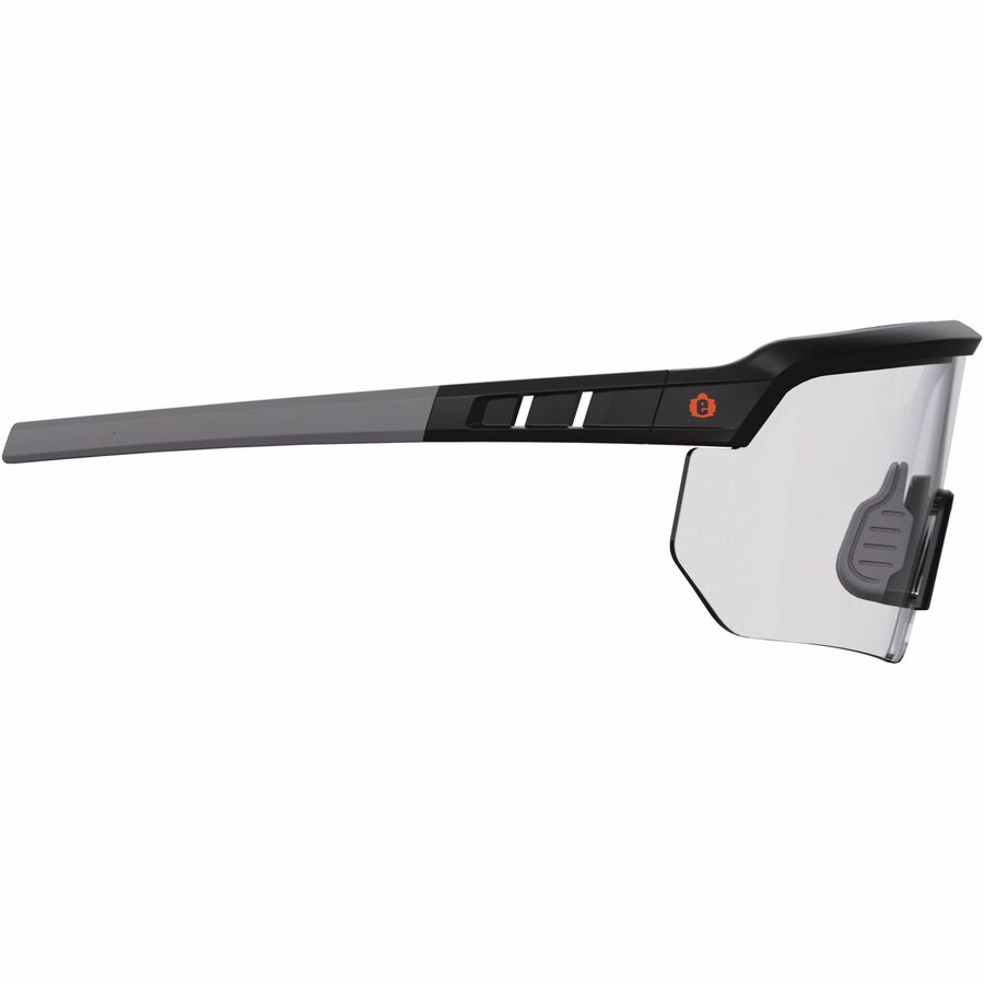 Ergodyne Skullerz AEGIR Safety Glasses, Clear Lens, Matte Black Frame, Polycarbonate/Rubber, Non-slip, Sweat Resistant, Adjustable, Impact Resistant, 1 Each