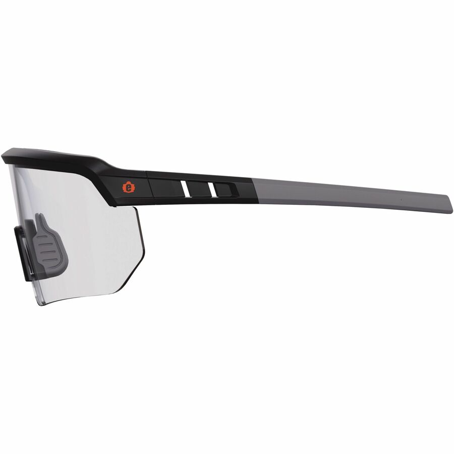 Ergodyne Skullerz AEGIR Safety Glasses, Clear Lens, Matte Black Frame, Polycarbonate/Rubber, Non-slip, Sweat Resistant, Adjustable, Impact Resistant, 1 Each