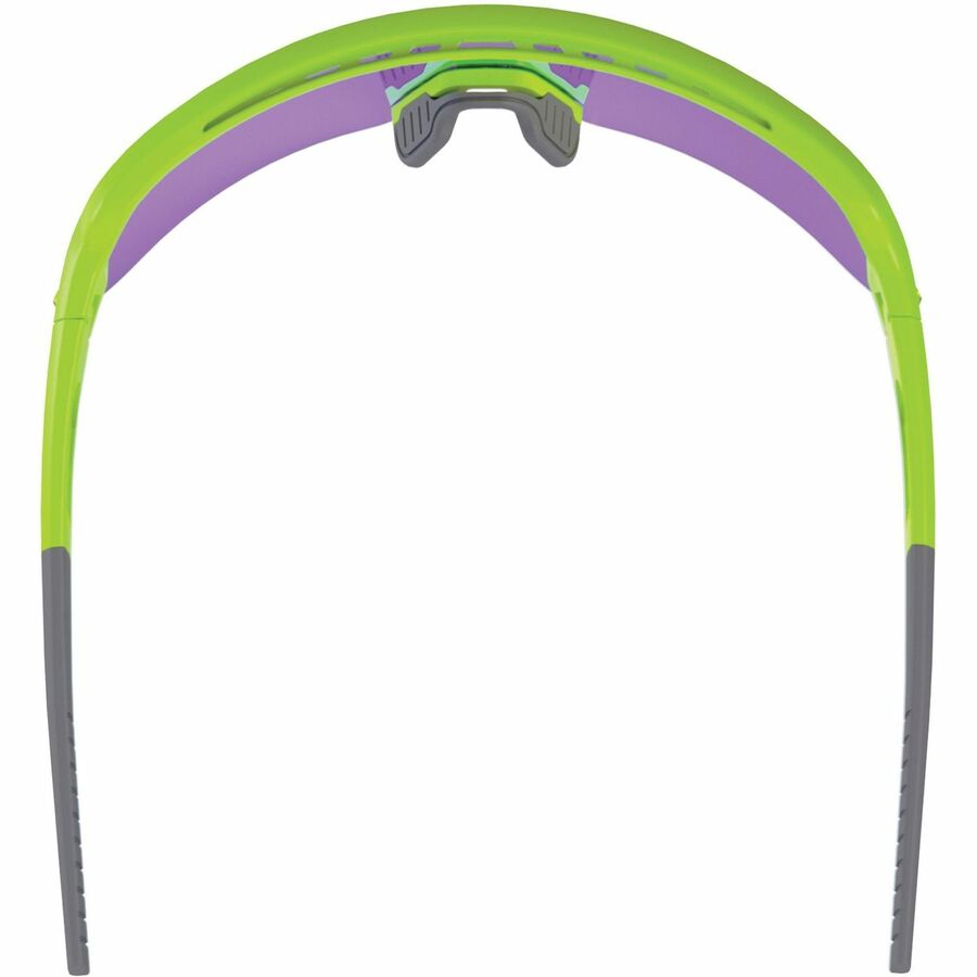 Ergodyne Aegir Enhanced Anti-Fog Safety Glasses, Purple Mirror Lens, Lime Frame, Polycarbonate/Rubber, Non-slip, Lightweight, Impact Resistant, Adjustable Temple, Vented, 1 Each