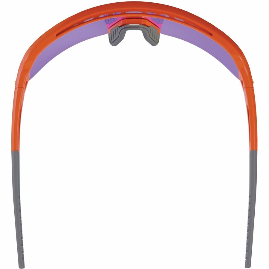 Ergodyne Skullerz AEGIR Safety Glasses, Purple Mirror Lens, Orange Frame, Polycarbonate/Rubber, Non-slip, Sweat Resistant, Lightweight, Impact Resistant, Adjustable Temple, Vented, Strap Closure, 1 Each
