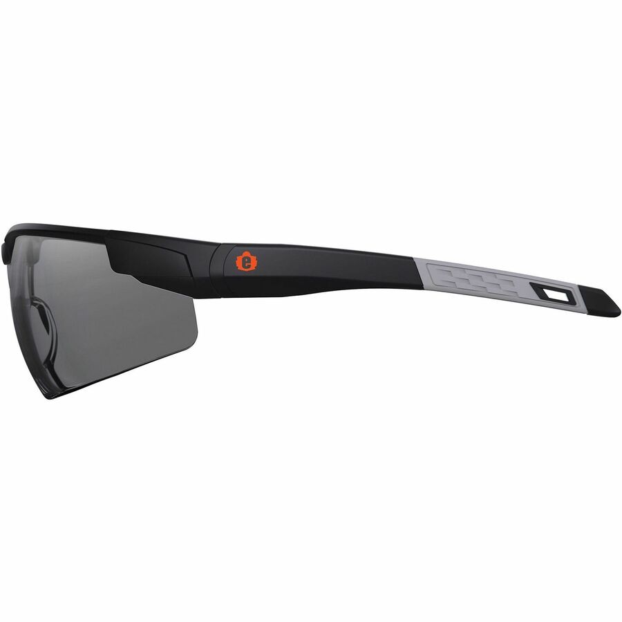 Ergodyne Skullerz Dellenger Anti-Fog Safety Glasses, Smoke Lens, Matte Black Frame, Polycarbonate, Adjustable Temple, Rimless, Lightweight, Impact Resistant, Wraparound, 1 Each