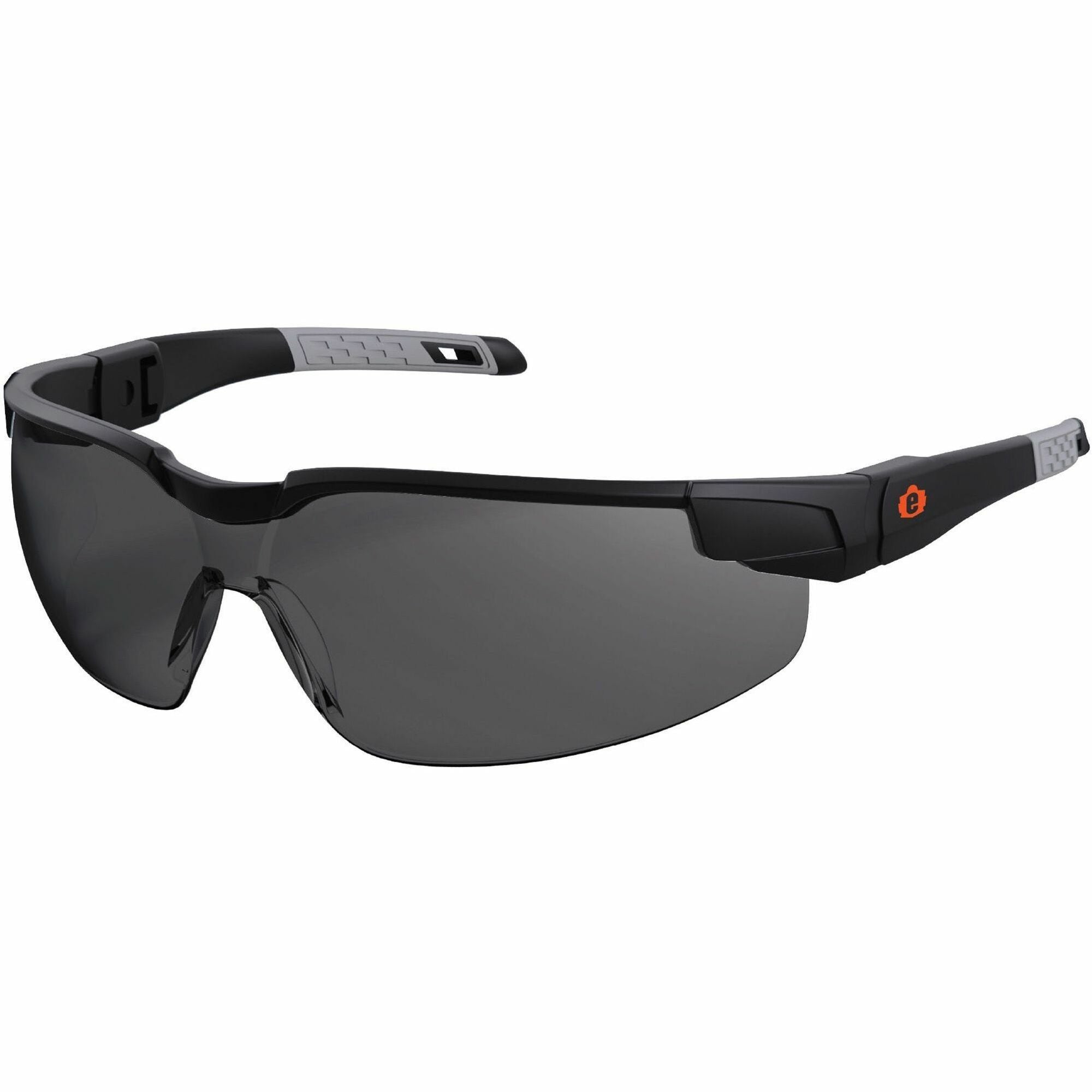 Ergodyne Skullerz Dellenger Anti-Fog Safety Glasses, Smoke Lens, Matte Black Frame, Polycarbonate, Adjustable Temple, Rimless, Lightweight, Impact Resistant, Wraparound, 1 Each