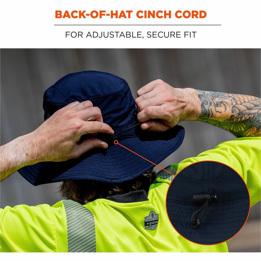 Ergodyne 8939 Cooling Bucket Hat, Polyester/Spandex, Navy, One Size Fits Most, 1 Each