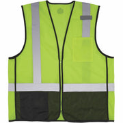 Ergodyne GloWear 8210Z Type R Economy Mesh Vest, Large/Extra Large, Lime, Zipper Closure, 2 Pockets, High Visibility, Reflective, Lightweight, Machine Washable, Polyester Mesh, 1 Each