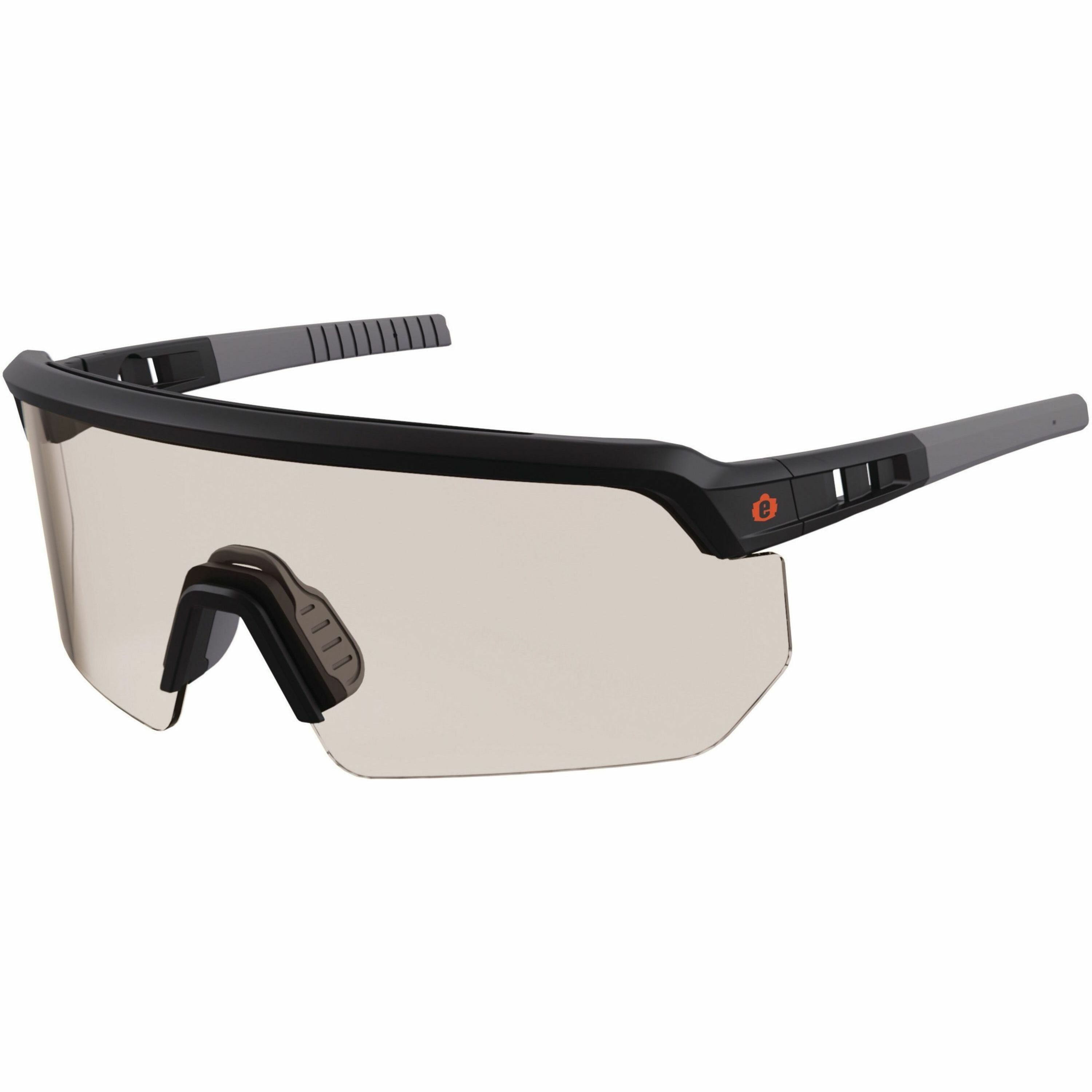 Ergodyne AEGIR Safety Glasses, Matte Black Frame, Polycarbonate Lens, Non-slip, Sweat Resistant, Lightweight, Adjustable, Impact Resistant, 1 Each