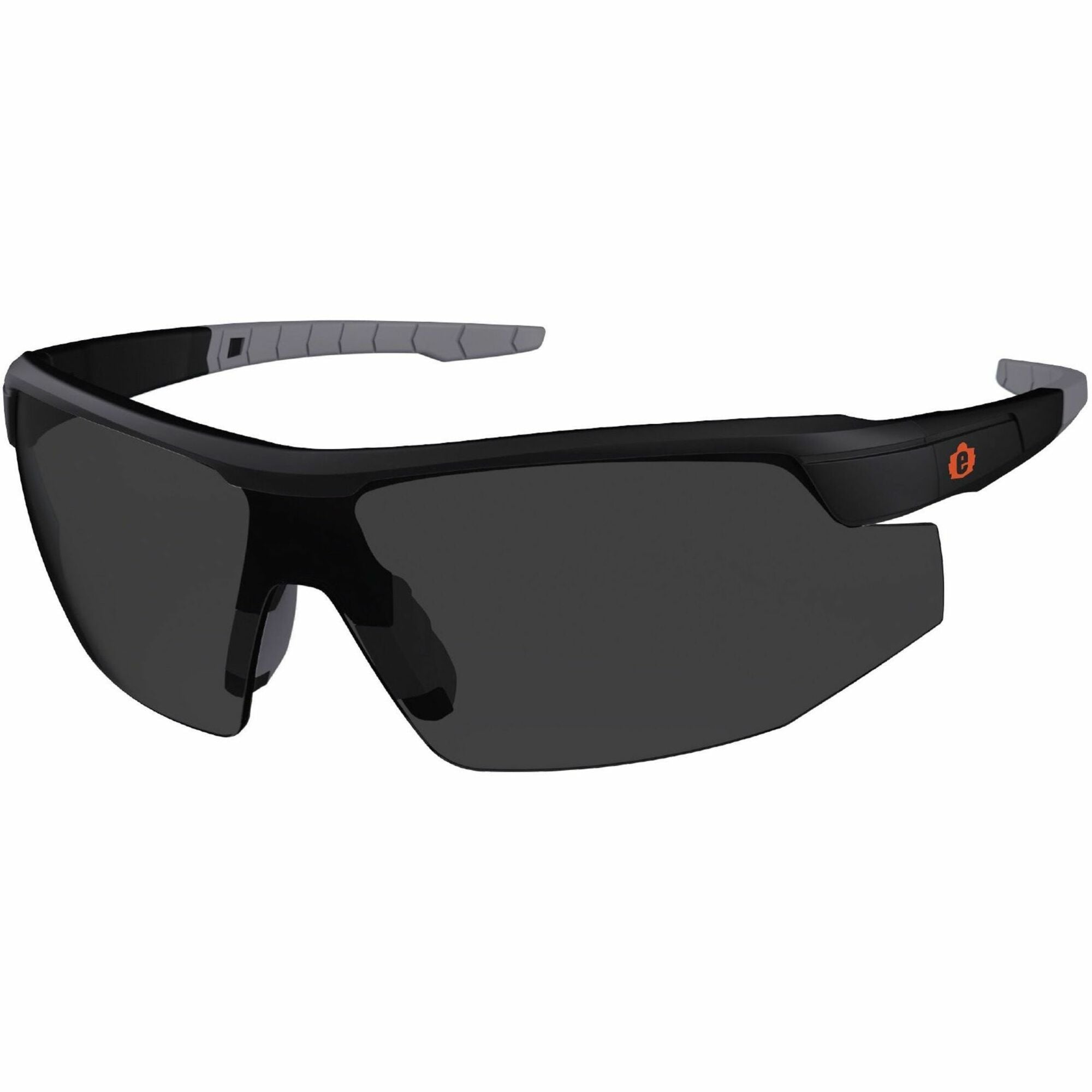 Ergodyne Skullerz SKOLL Anti-Scratch & Enhanced Anti-Fog Safety Glasses, Smoke Lens, Matte Black Frame, Lightweight, Non-slip, Impact Resistant, 1 Each