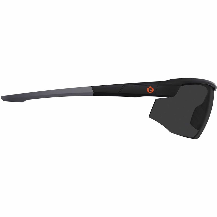 Ergodyne Skullerz SKOLL Anti-Scratch & Enhanced Anti-Fog Safety Glasses, Smoke Lens, Matte Black Frame, Lightweight, Non-slip, Impact Resistant, 1 Each