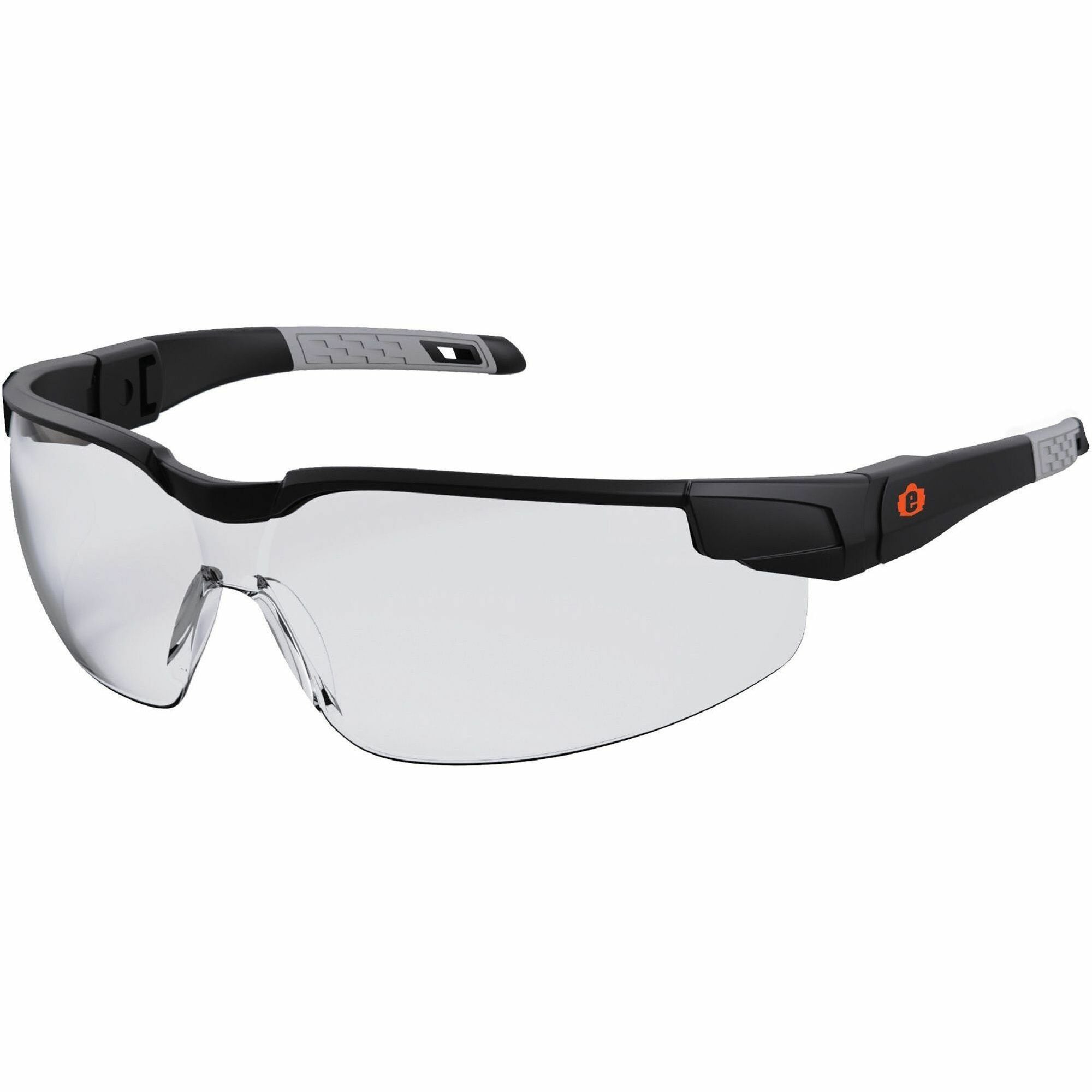 Ergodyne Skullerz Dellenger-AFAS Anti-Fog Scratch-Resistant Safety Glasses, Clear Lens, Matte Black Frame, Adjustable Temple, Lightweight, Rimless, Impact Resistant, 1 Each