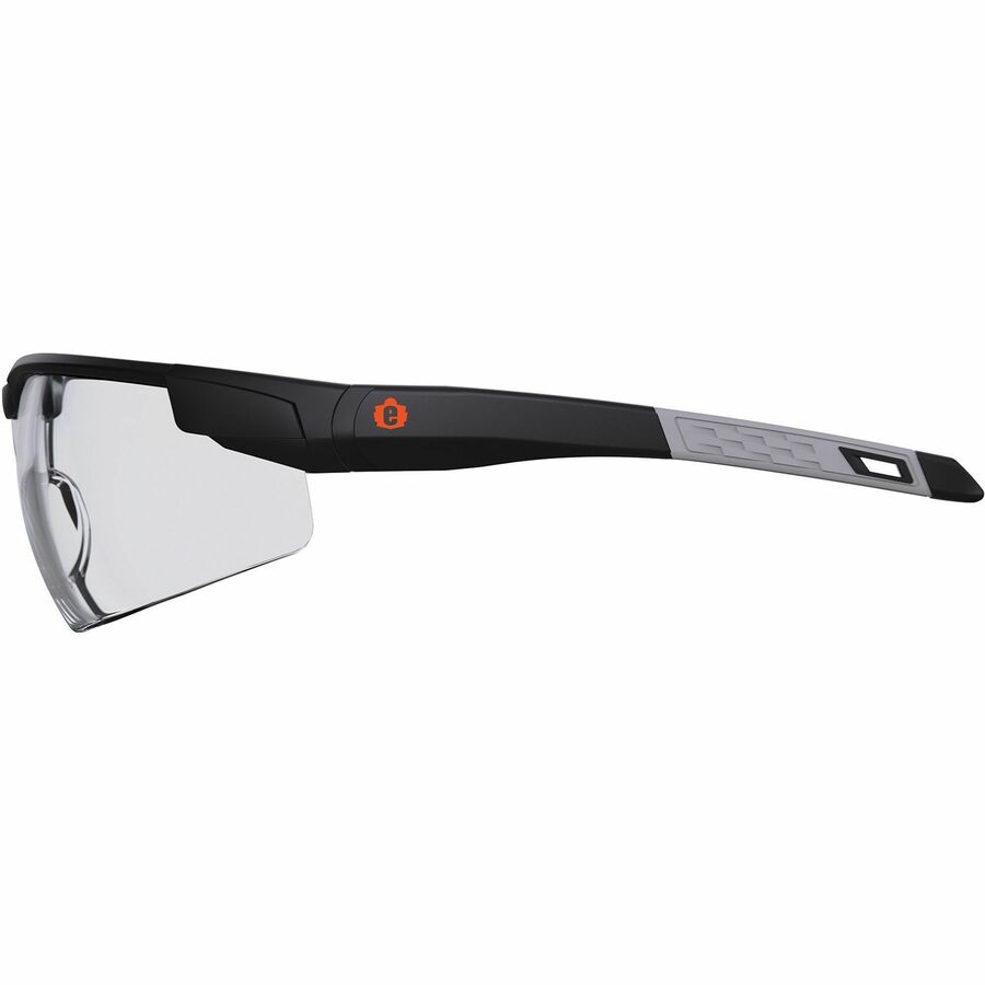 Ergodyne Skullerz Dellenger-AFAS Anti-Fog Scratch-Resistant Safety Glasses, Clear Lens, Matte Black Frame, Adjustable Temple, Lightweight, Rimless, Impact Resistant, 1 Each