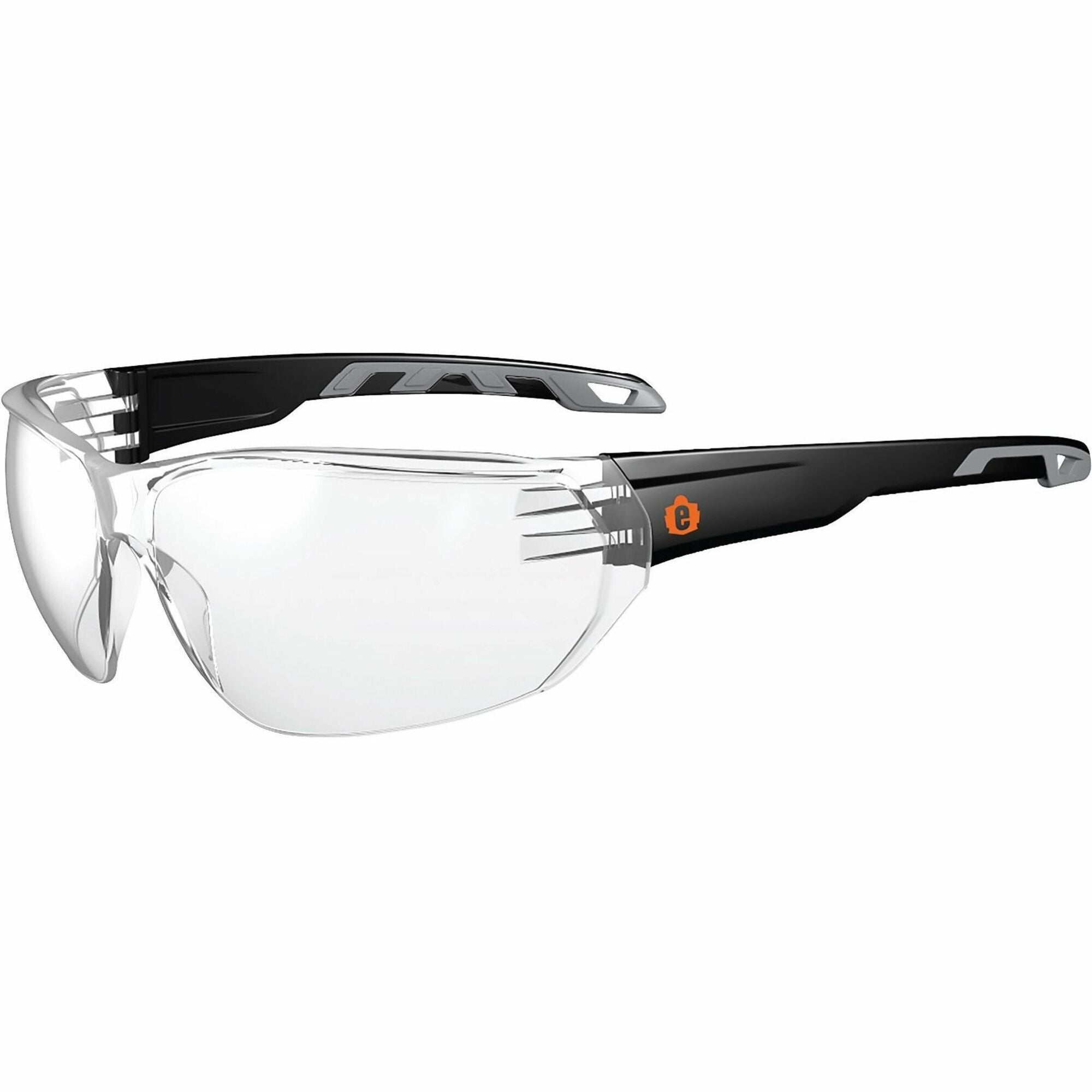 Ergodyne Skullerz VALI Anti-Scratch & Enhanced Anti-Fog Safety Glasses, Clear Lens, Matte Black Frame, Lightweight, Frameless, Non-slip, Impact Resistant, 1 Each