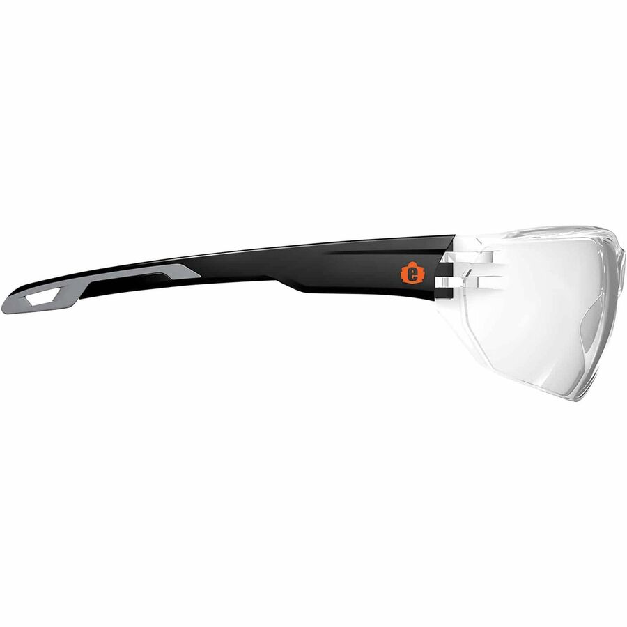 Ergodyne Skullerz VALI Anti-Scratch & Enhanced Anti-Fog Safety Glasses, Clear Lens, Matte Black Frame, Lightweight, Frameless, Non-slip, Impact Resistant, 1 Each