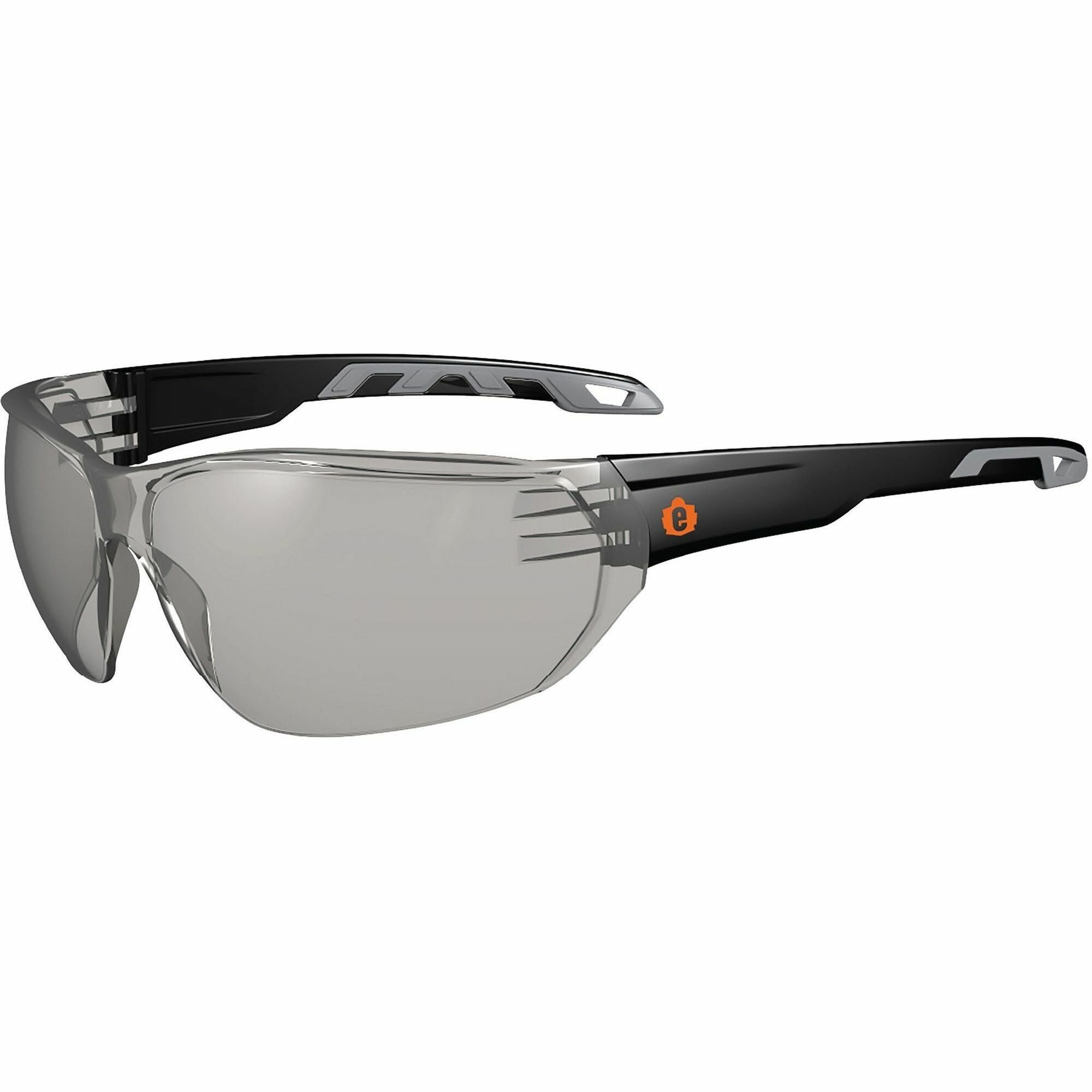 Ergodyne Skullerz VALI Anti-Scratch & Enhanced Anti-Fog Safety Glasses, Matte Black Frame, Polycarbonate Lens, Rubber Temples, Lightweight, Frameless, Wraparound Design, 1 Each