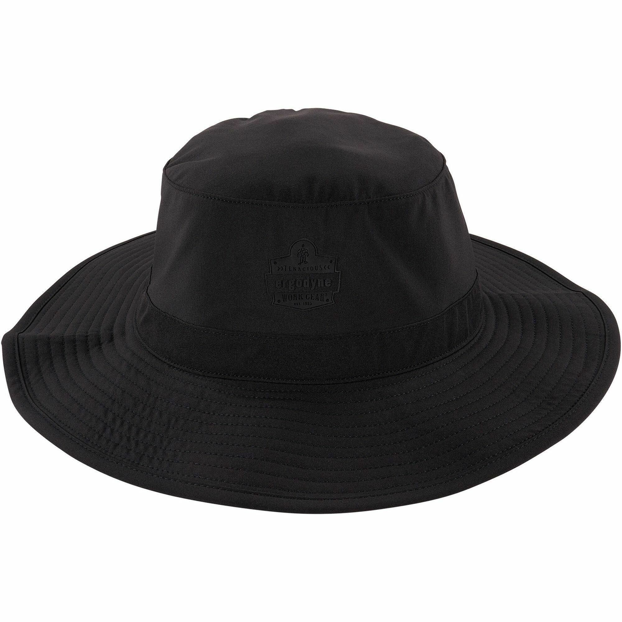 Ergodyne 8939 Cooling Bucket Hat, Black, Polyester/Spandex, One Size Fits Most, 1 Each