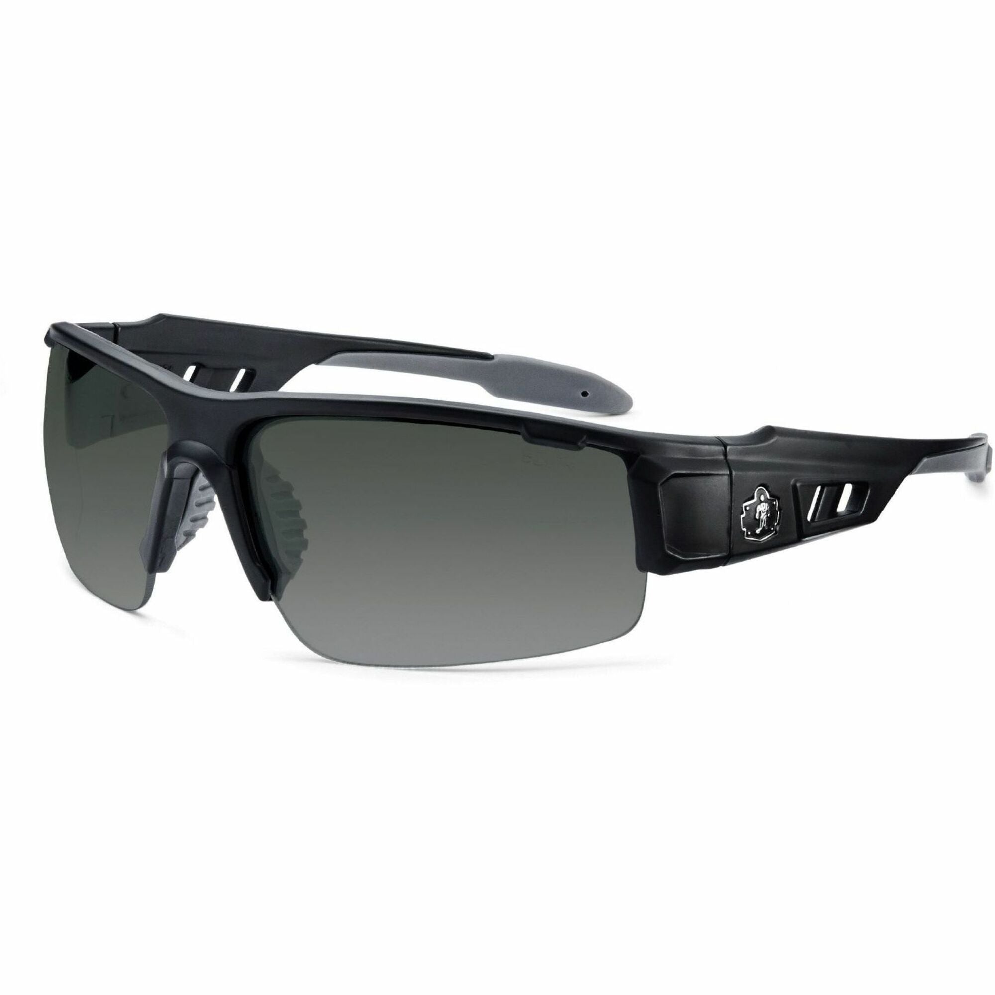 Ergodyne DAGR Anti-Scratch/Anti-Fog Safety Glasses, Smoke Lens, Matte Black Frame, Flexible Half Frame, Non-slip, Sweat Resistant, 1 Each