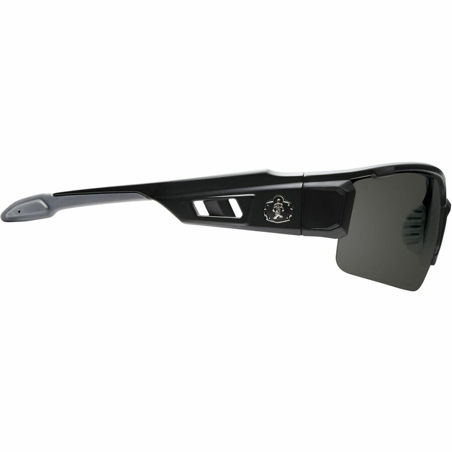 Ergodyne DAGR Anti-Scratch/Anti-Fog Safety Glasses, Smoke Lens, Matte Black Frame, Flexible Half Frame, Non-slip, Sweat Resistant, 1 Each