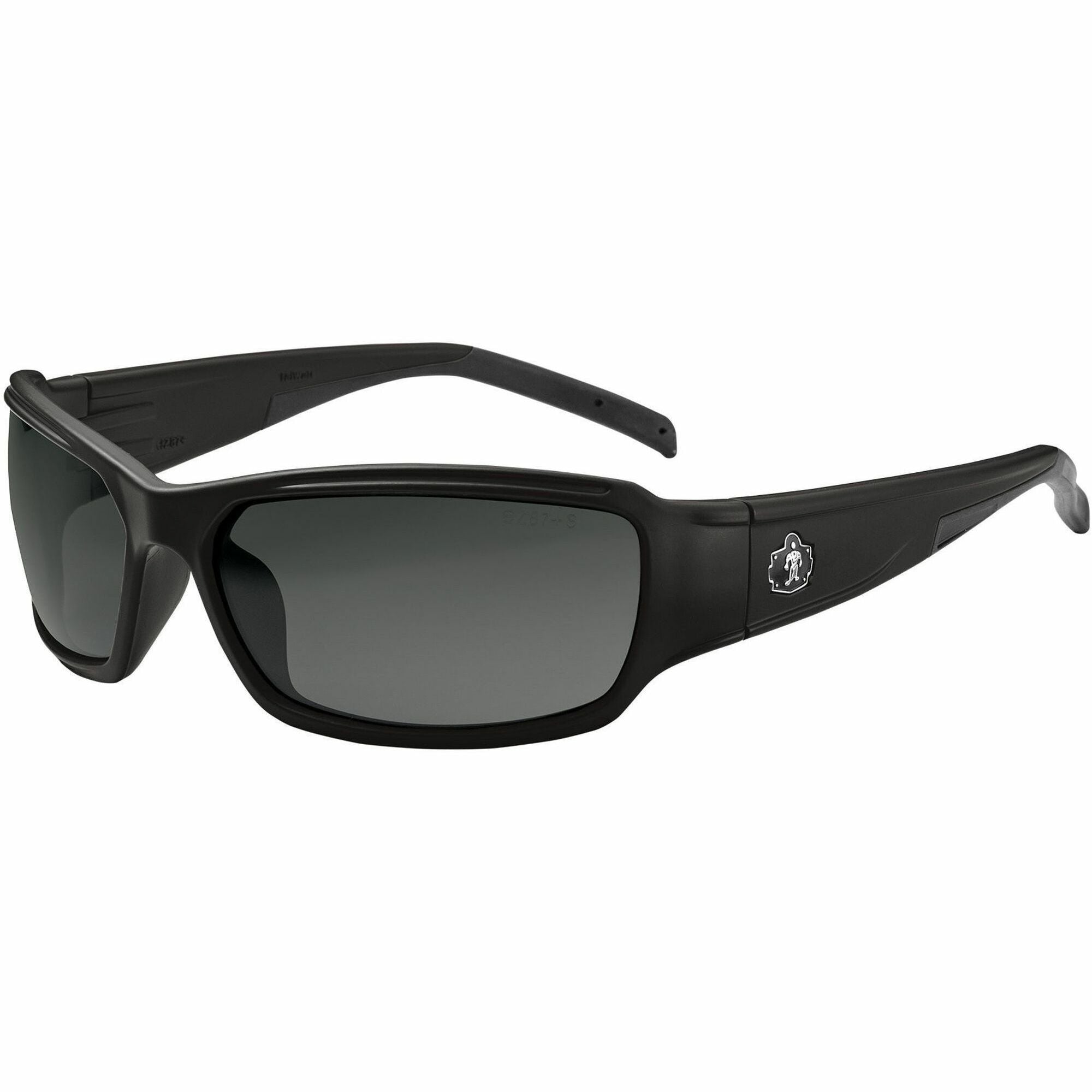 Ergodyne THOR Anti-Scratch/Anti-Fog Safety Glasses, Smoke Lens, Matte Black Frame, Flexible Durable Nylon, 1 Each