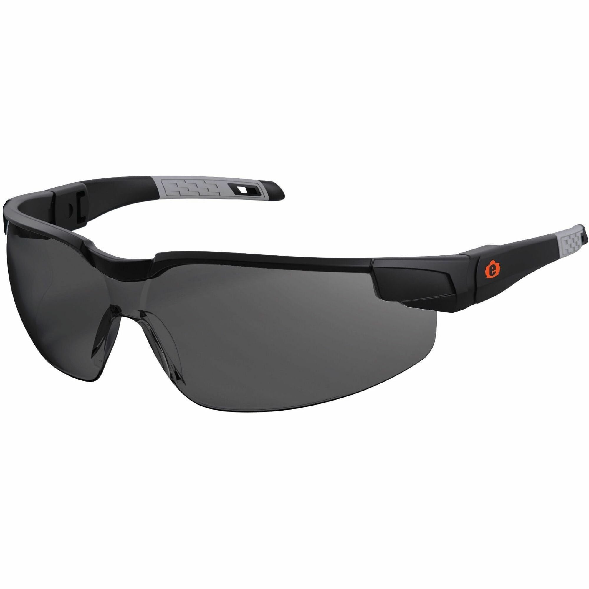 Ergodyne Skullerz Dellenger-AFAS Anti-Fog Scratch-Resistant Safety Glasses, Smoke Lens, Matte Black Frame, Adjustable Temple, Lightweight, Impact Resistant, Rimless, 1 Each