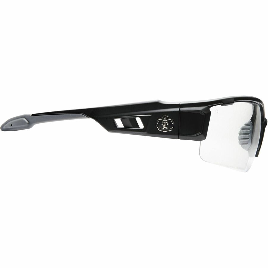Ergodyne DAGR Anti-Scratch/Anti-Fog Safety Glasses, Clear Lens, Matte Black Half Frame, Flexible, Non-slip, Sweat Resistant, Impact Resistant, 1 Each