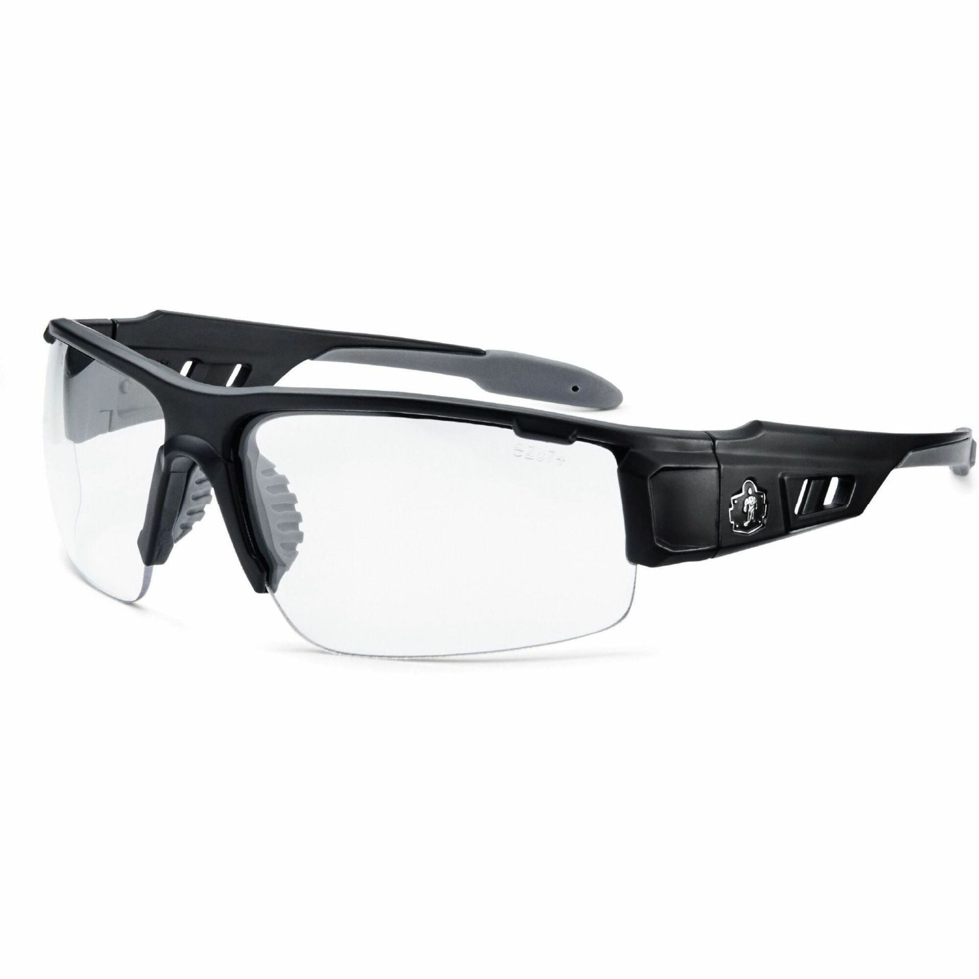 Ergodyne DAGR Anti-Scratch/Anti-Fog Safety Glasses, Clear Lens, Matte Black Half Frame, Flexible, Non-slip, Sweat Resistant, Impact Resistant, 1 Each