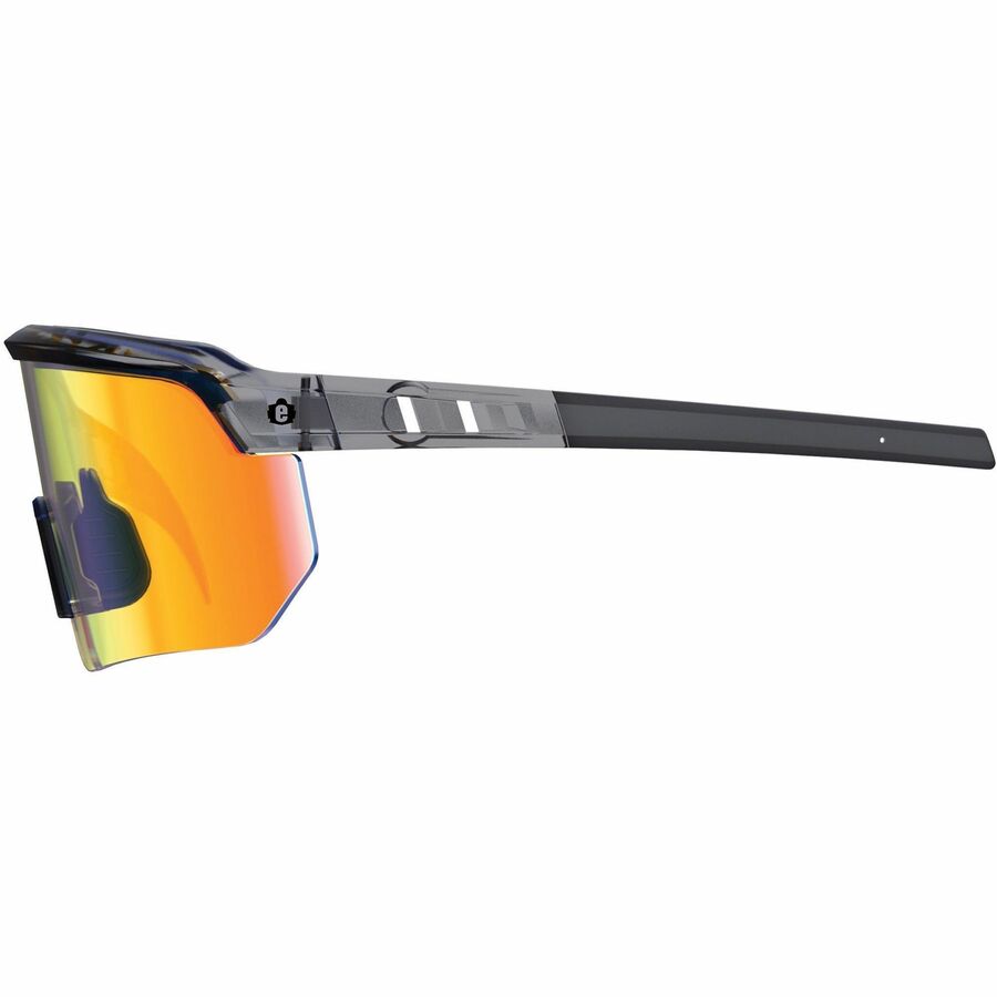 Ergodyne Aegir Enhanced Anti-Fog Safety Glasses, Orange Mirror Lens, Clear Smoke Frame, Polycarbonate/Rubber, Non-slip, Lightweight, Impact Resistant, Adjustable Temple, 1 Each