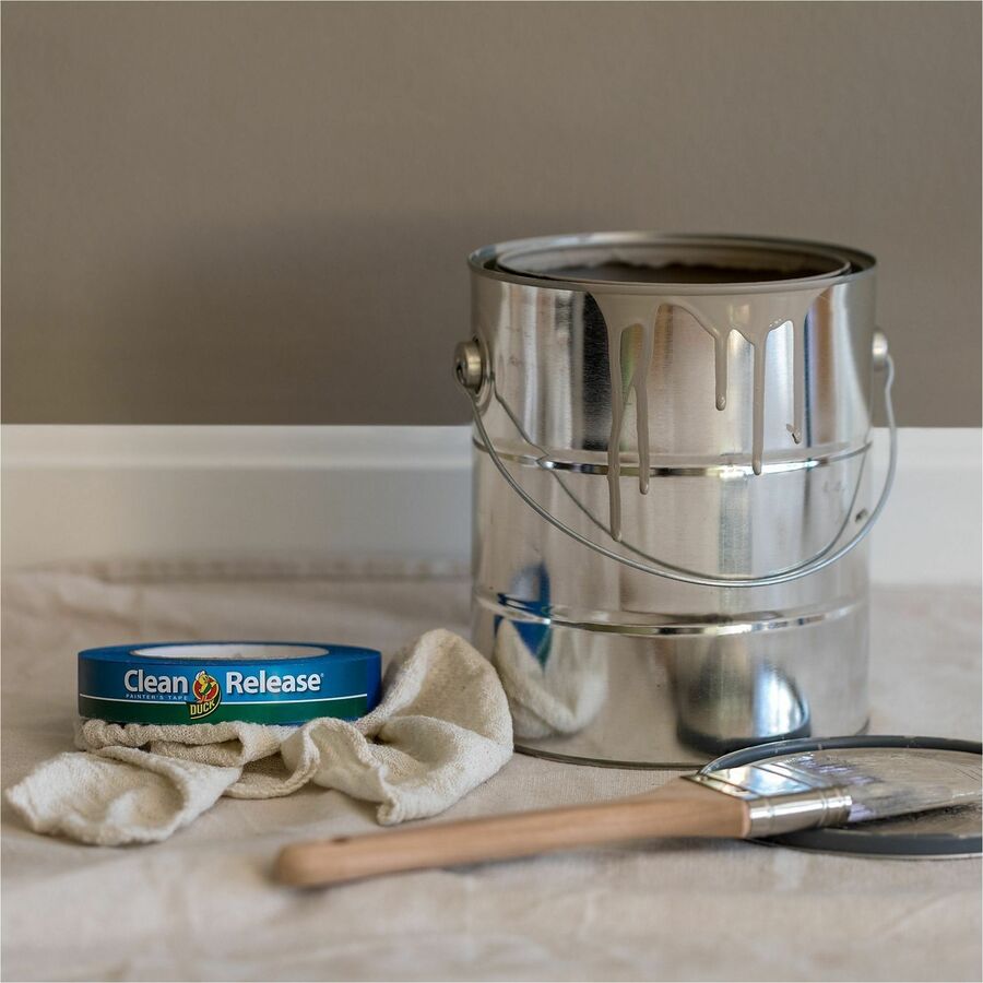 Duck Clean Release Blue Painter's Tape, 0.94" x 60 yd, 5.3 mil Thickness, 3" Core, UV Resistant, Crepe Paper, Blue, 24 Pack