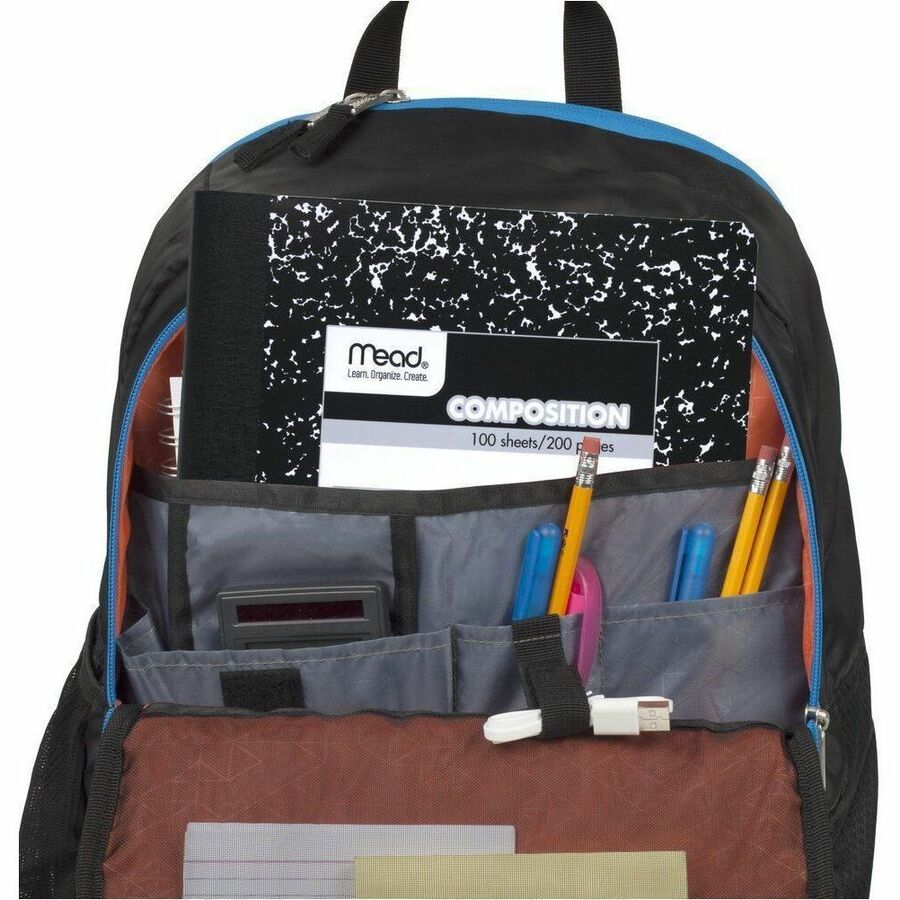 Mead Wide Ruled Composition Book, 1 Subject, 100 Sheets, 200 Pages, Sewn Binding, White Paper, Black Marble Cover, Durable, 1 Each