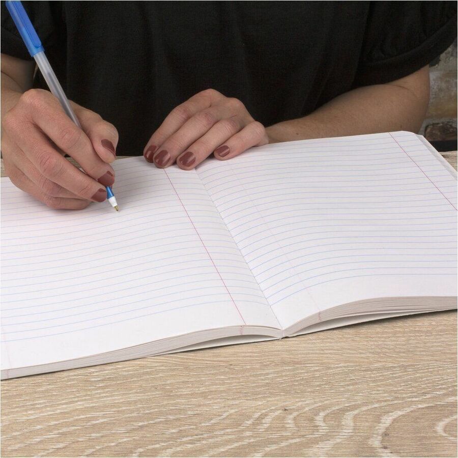 Mead Wide Ruled Composition Book, 1 Subject, 100 Sheets, 200 Pages, Sewn Binding, White Paper, Black Marble Cover, Durable, 1 Each