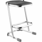 NPS® 24" Elephant Z-Stool, Surface Color: Black, Frame Color: Chrome