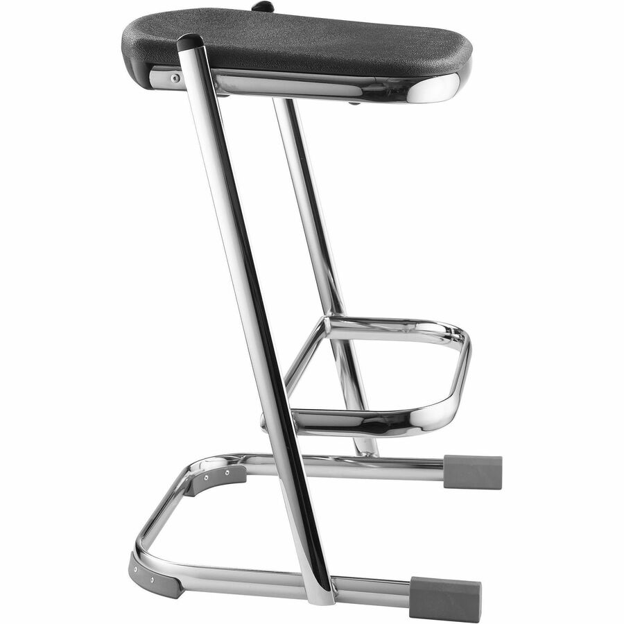 NPS® 24" Elephant Z-Stool, Surface Color: Black, Frame Color: Chrome