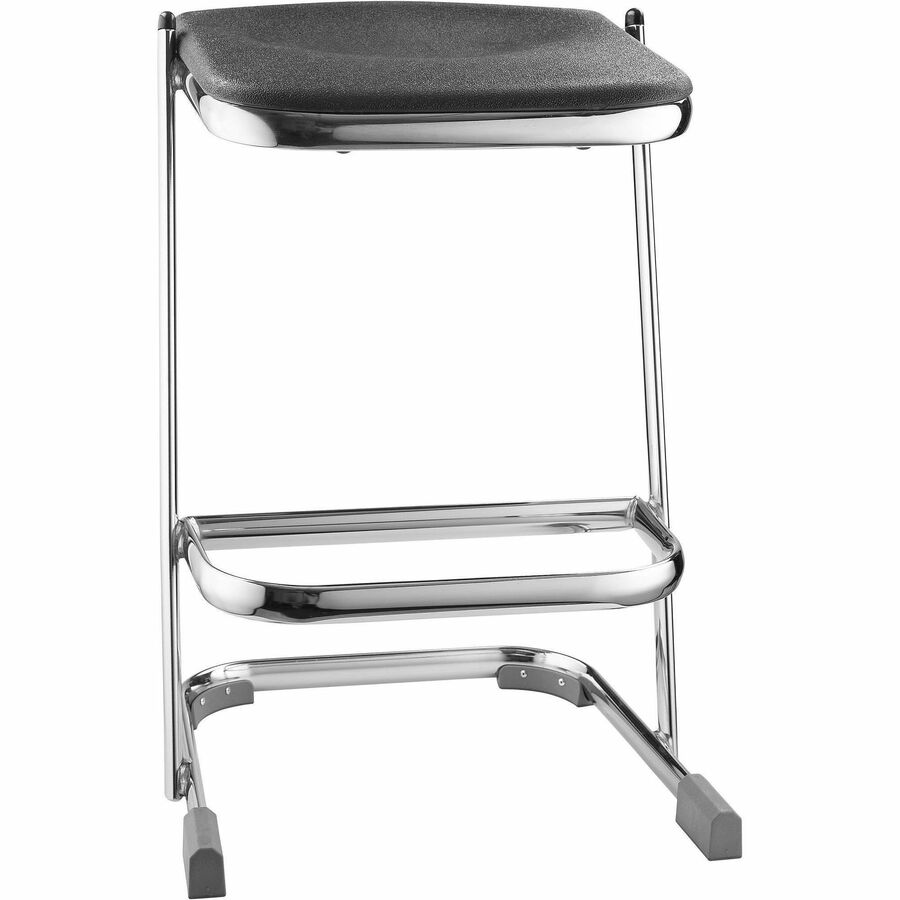 NPS® 24" Elephant Z-Stool, Surface Color: Black, Frame Color: Chrome