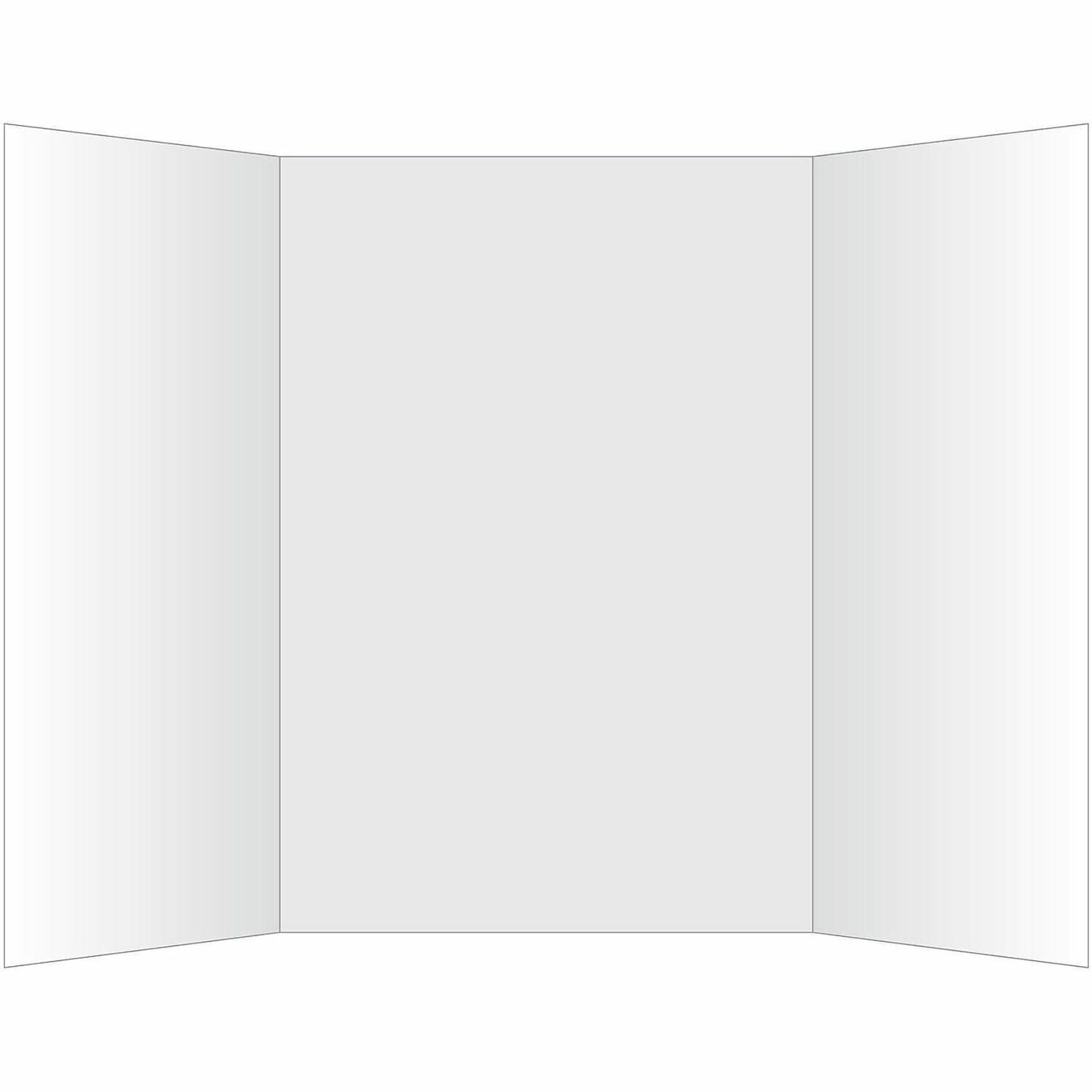 Geographics Royal Brites Tri-Fold Project Boards, 40" x 28", White, Durable, Dual Sided Display, 12 Boards per Carton