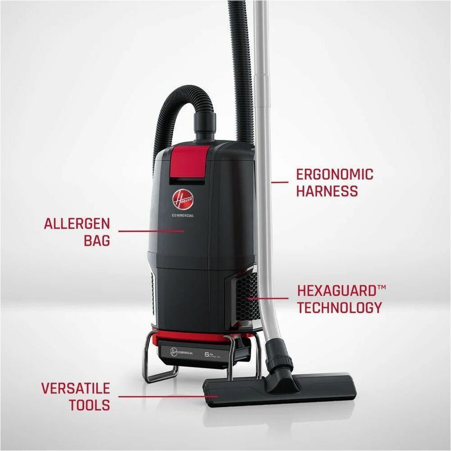 450 W Motor - Bagged - Hose, Wand - 5 ft Hose Length - HEPA - 607.4 gal/min - DC Supply - Battery Rechargeable - 40 V DC - 12.50 A - 450 W Rated Input Power - 71 dB(A) Noise Level - Black