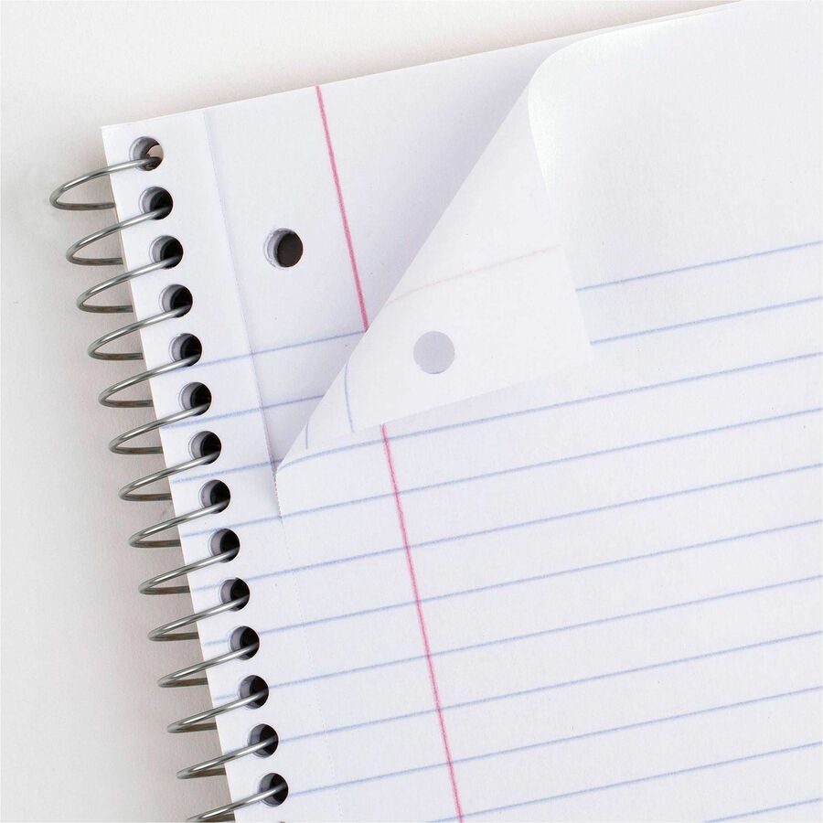 Mead Notebook, 1 Subject, 70 Sheets, College Ruled, 3-Hole Punched, 7.5" x 10.5", Assorted Colors, 6 Pack