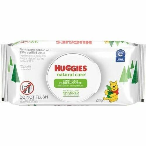 Huggies Natural Care Sensitive Baby Wipes, White, 6.60" x 7.70", 56 Wipes per Soft Pack, 1 Pack