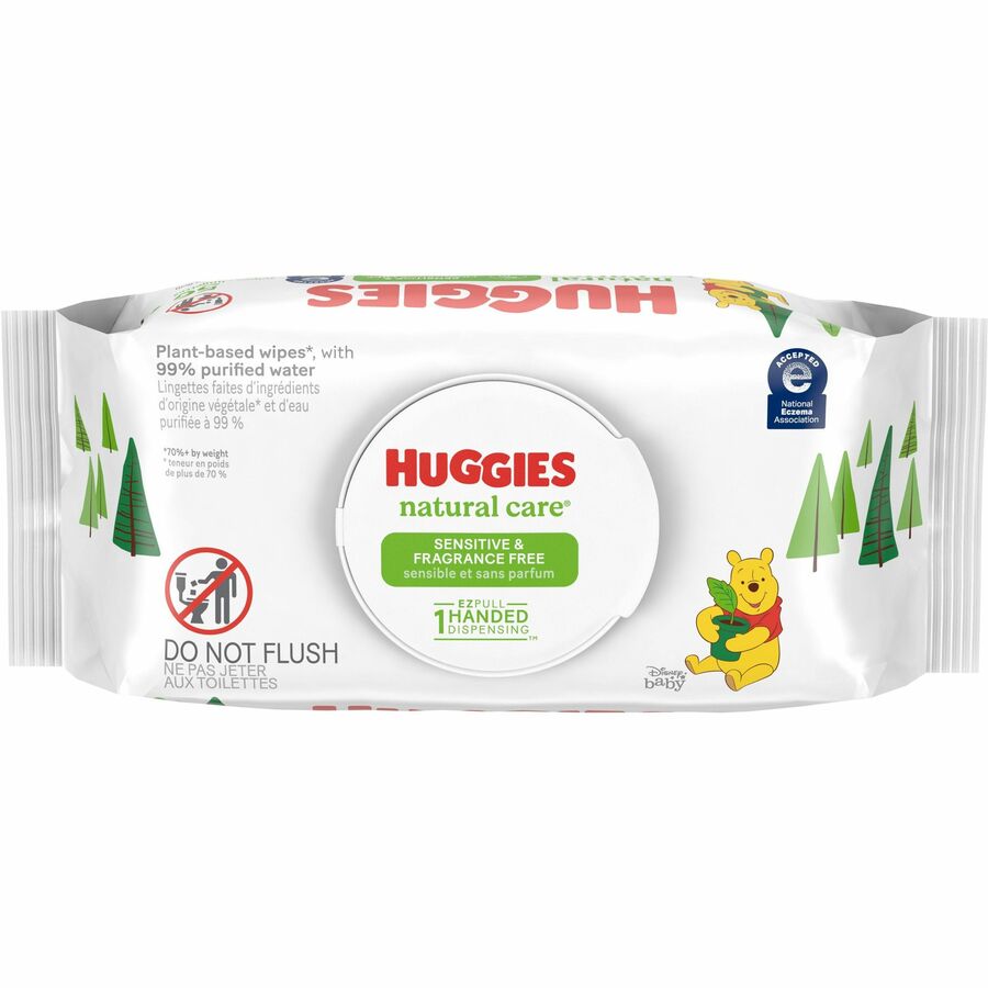 Huggies Natural Care Sensitive Baby Wipes, White, 6.60" x 7.70", 56 Wipes per Soft Pack, 1 Pack