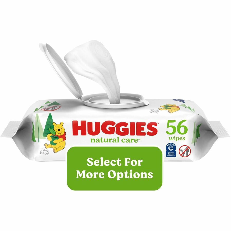 Huggies Natural Care Sensitive Baby Wipes, White, 6.60" x 7.70", 56 Wipes per Soft Pack, 1 Pack