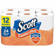 Scott ComfortPlus Toilet Paper, 1 Ply, 231 Sheets per Roll, White, 4 Rolls per Carton