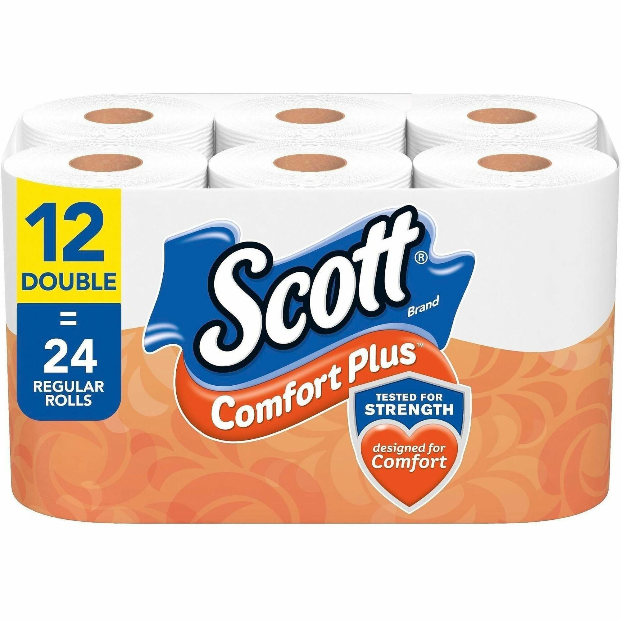 Scott ComfortPlus Toilet Paper, 1 Ply, 231 Sheets per Roll, White, 4 Rolls per Carton