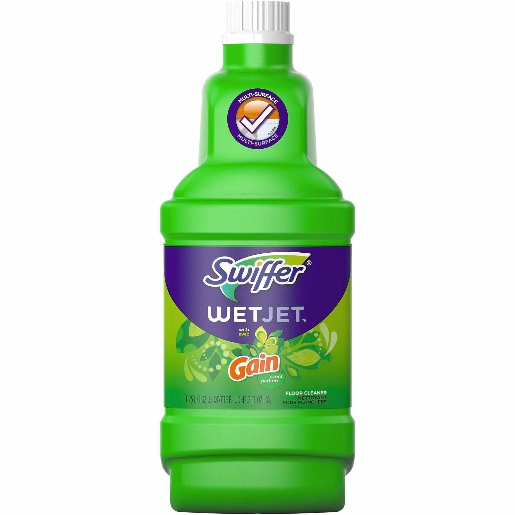 Swiffer WetJet MS Floor Cleaner, Multi Surface, Liquid, Gain Scent, 40.6 fl oz (1.3 quart), Green, 1 Bottle